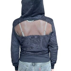 C&C California | zip hoodie‎ size S black terry knit mesh insert